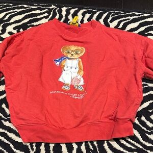 Ralph Lauren Red Polo Bear Graphic Sweatshirt